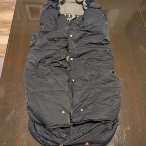 NATALYS French Luxury Black Fleece Lined Stroller Footmuff Bunting Bag